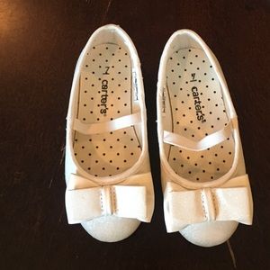 Carters size 7 white sparkly dress shoes